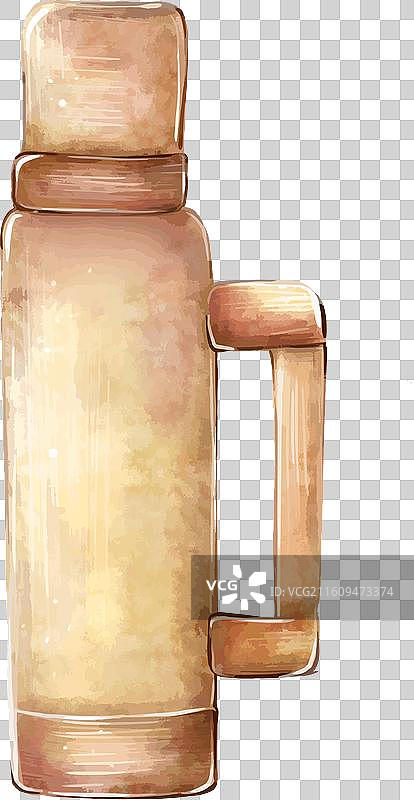露营保温瓶 水彩画图片素材
