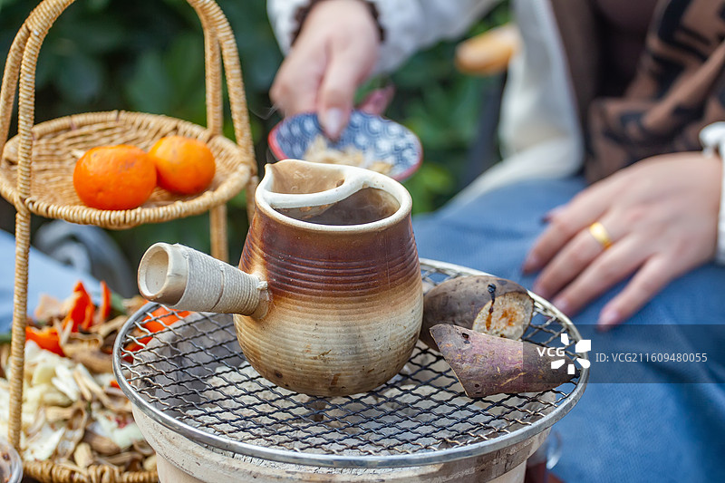 四川省绵阳市罐罐茶，休闲，围炉煮茶，饮料图片素材