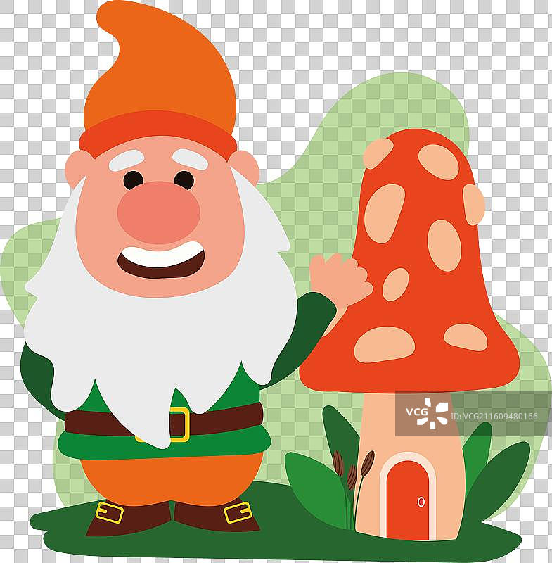 卡通花园小矮人形象图片素材