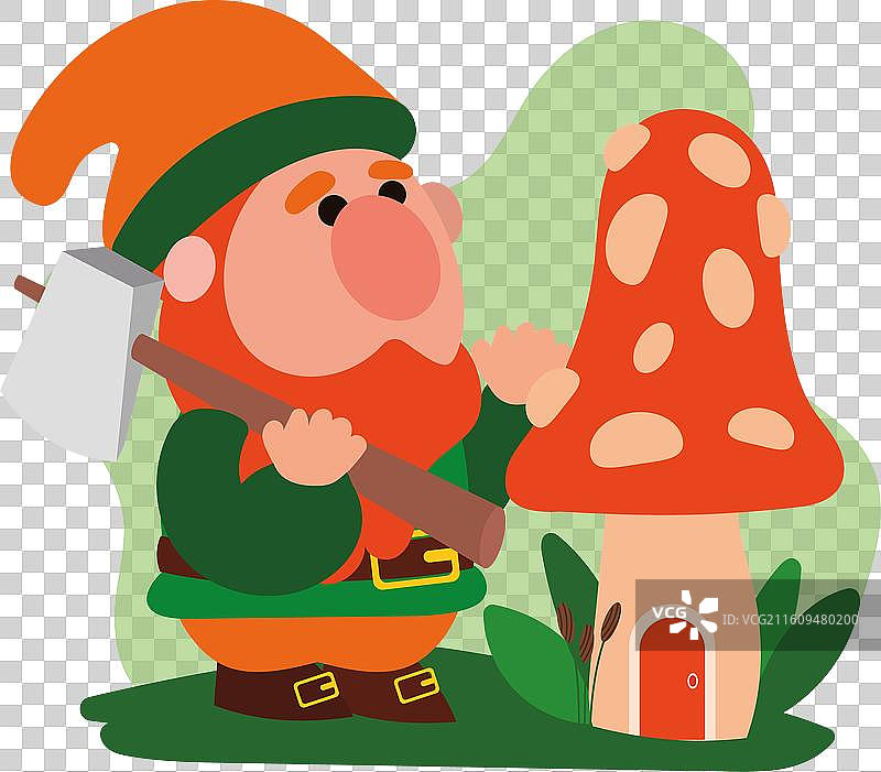 卡通花园小矮人形象图片素材