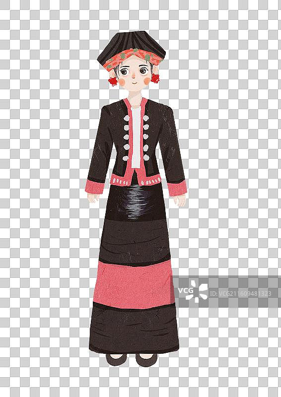 穿着传统民族服饰德昂族女肖像图片素材