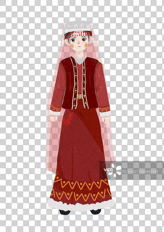 穿着传统民族服饰塔吉克族女肖像图片素材