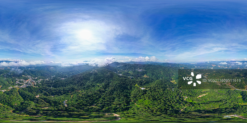 航拍西双版纳南糯山全景图图片素材