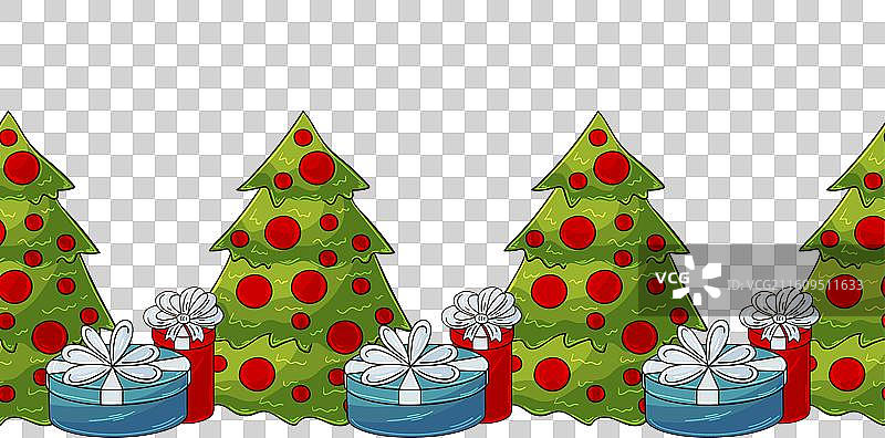 卡通圣诞新年无缝边框图片素材