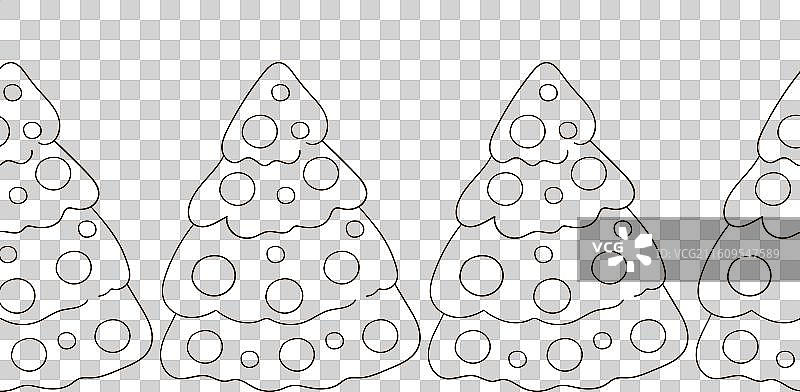 圣诞节和新年无缝边框着色图片素材