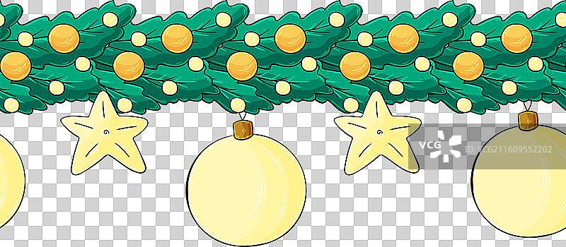 卡通圣诞新年无缝边框图片素材