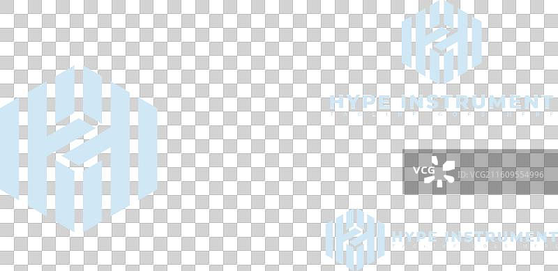 抽象六边形字母hi或ih标志图片素材