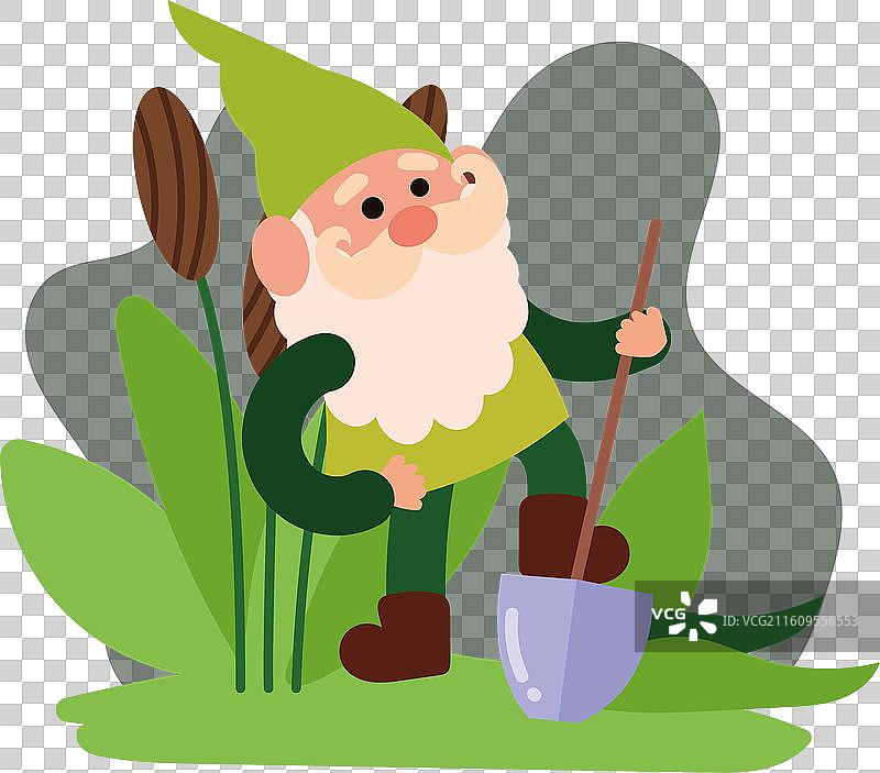 卡通园艺小矮人形象图片素材