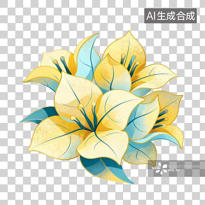 【AI数字艺术】三角梅花朵插画图片素材