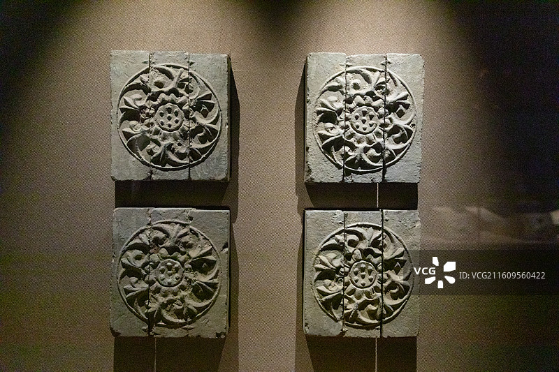 常州博物馆莲花纹砖  南朝(420~589年)  1976年常州浦前戚家村出土图片素材