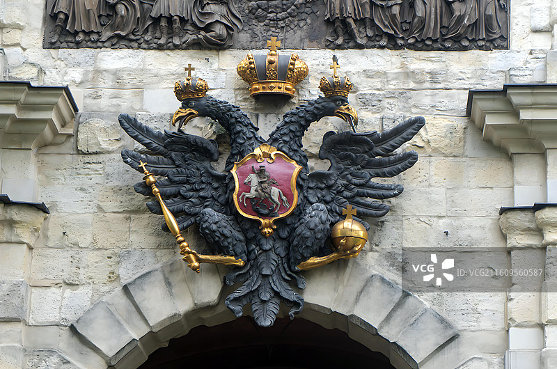 圣彼得堡彼得保罗要塞双头鹰徽章图片素材