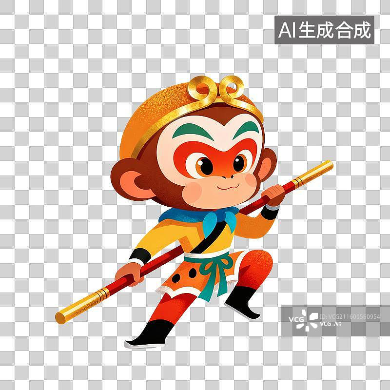 【AI数字艺术】孙悟空插画图片素材