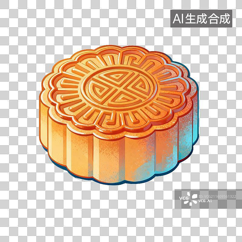 【AI数字艺术】中秋节月饼美食插画图片素材