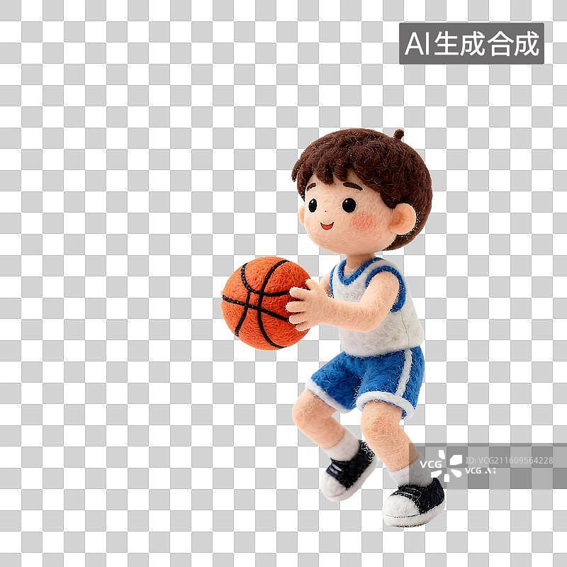 【AI数字艺术】可爱毛毡风儿童活动元素建模图片素材