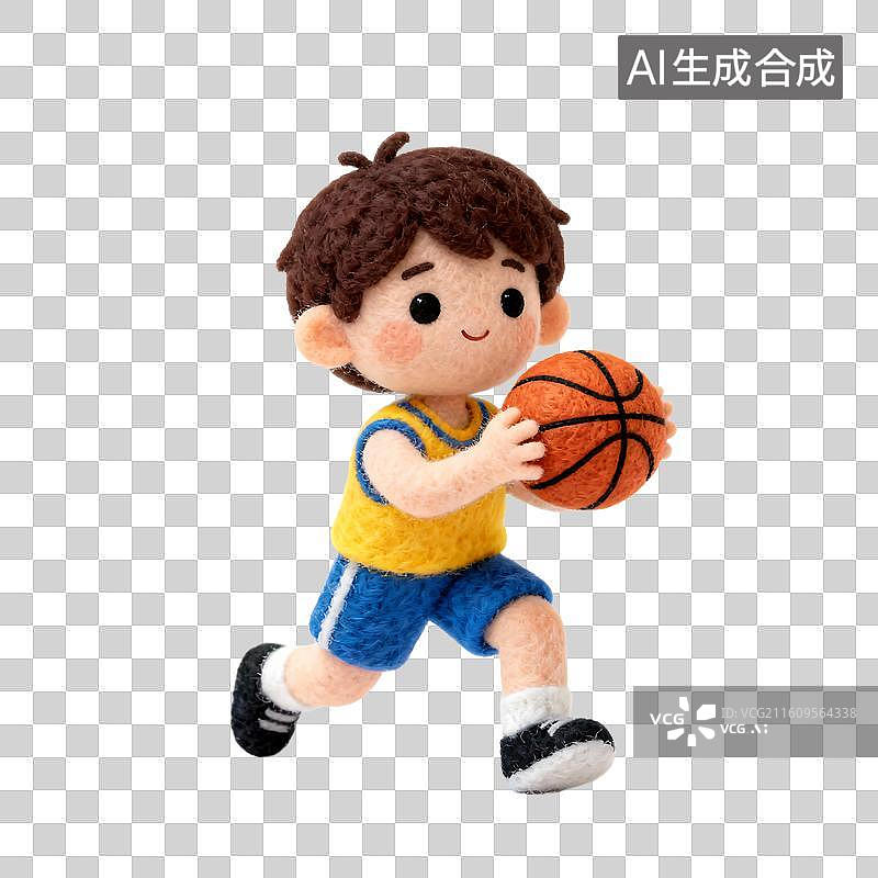 【AI数字艺术】可爱毛毡风儿童活动元素建模图片素材
