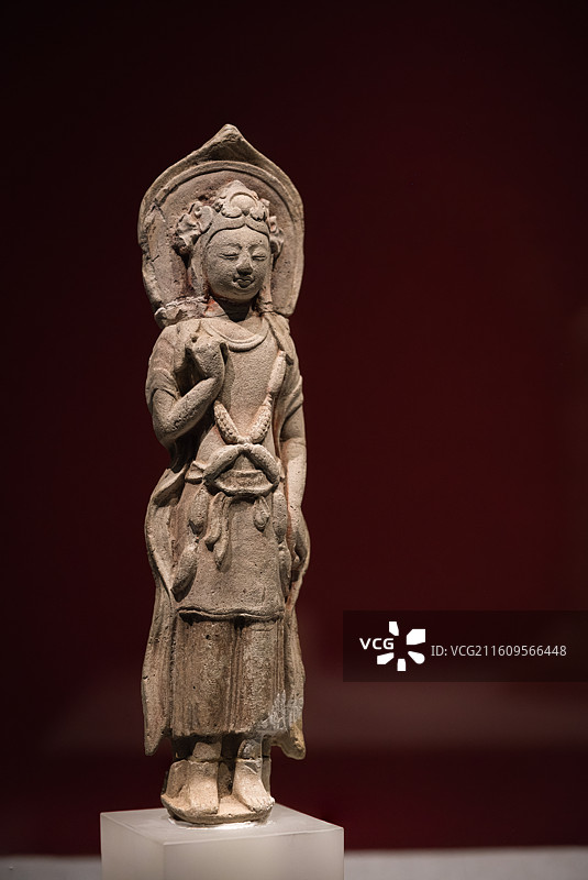临朐北齐白陶模印菩萨像图片素材