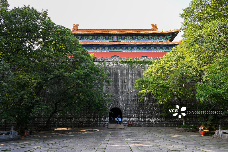 南京明孝陵：宏伟的明朝皇家陵寝入口图片素材