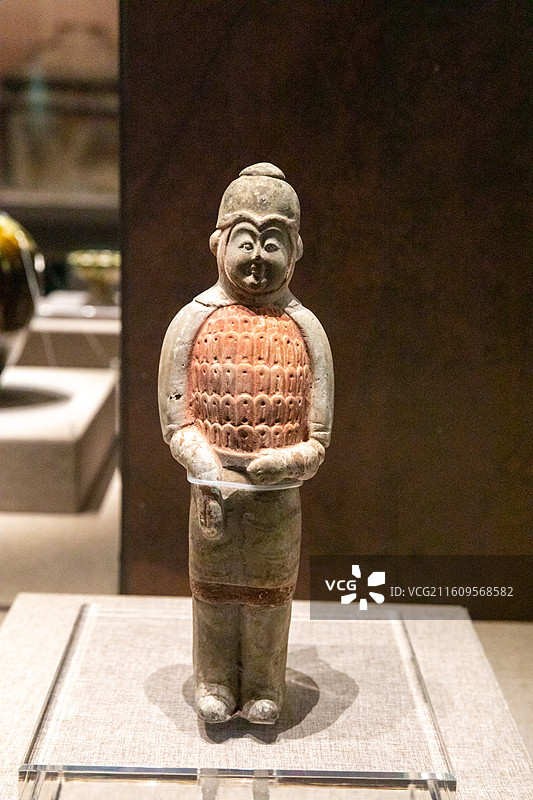 常熟博物馆彩绘铠甲武士俑 1979-1981年山西太原市王郭村北齐娄墓出土。太原博物馆图片素材