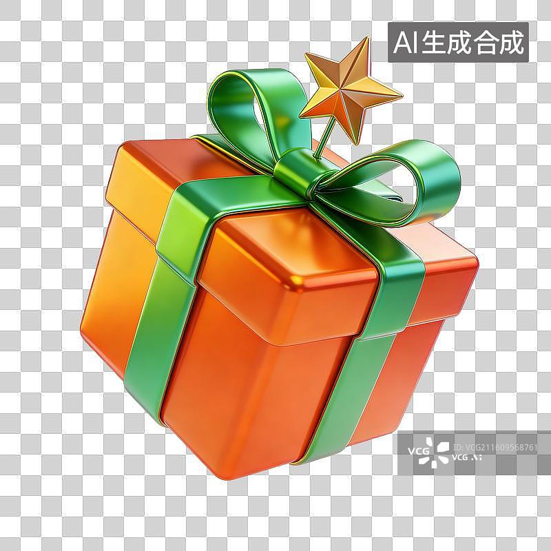 【AI数字艺术】漂浮在空中的礼物盒免抠图形图片素材