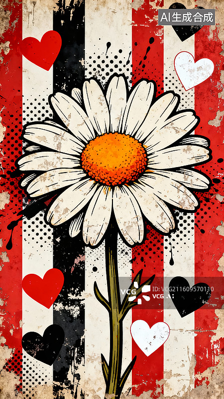 【AI数字艺术】雏菊复古风艺术装饰场景图片素材