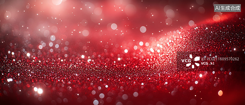【AI数字艺术】红色光斑闪耀感庆典背景场景图片素材