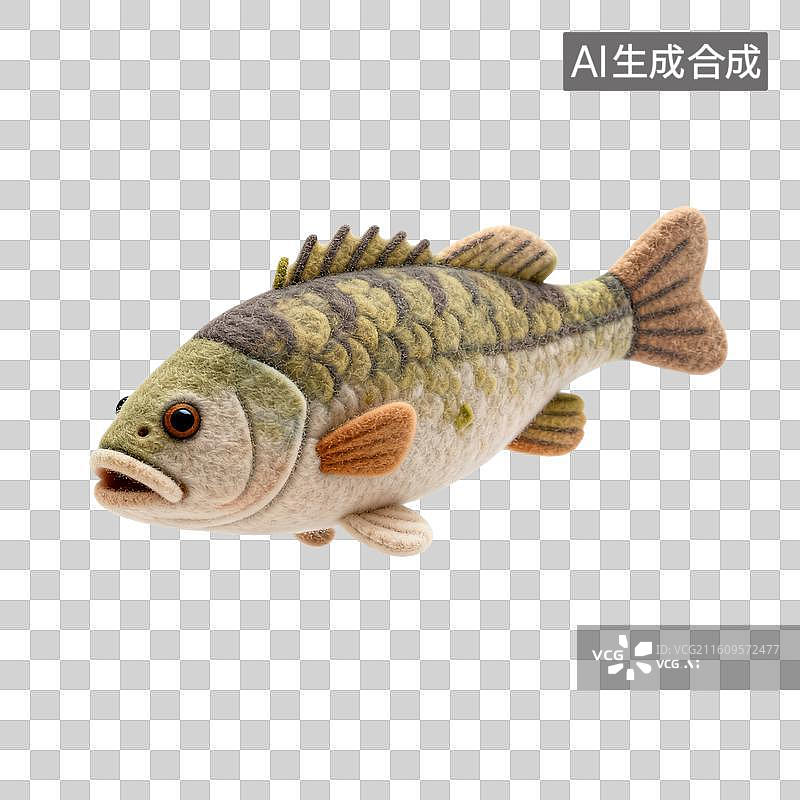 【AI数字艺术】手工毛毡鲈鱼图片素材