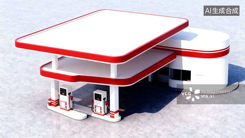 【AI数字艺术】加油站图片素材