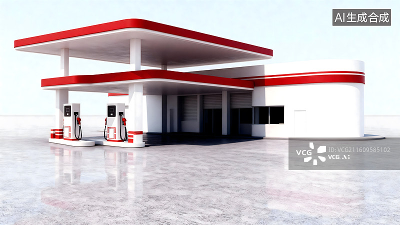 【AI数字艺术】加油站图片素材