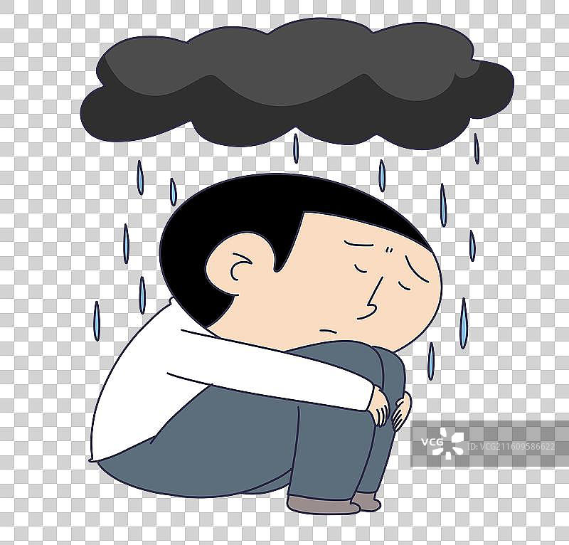 心情低落，心理健康，自卑，自闭症，孤独图片素材