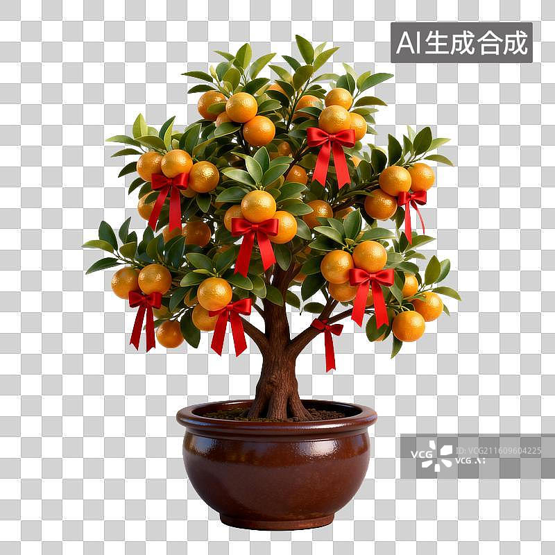 【AI数字艺术】金桔树-中国节日年俗元素图片素材