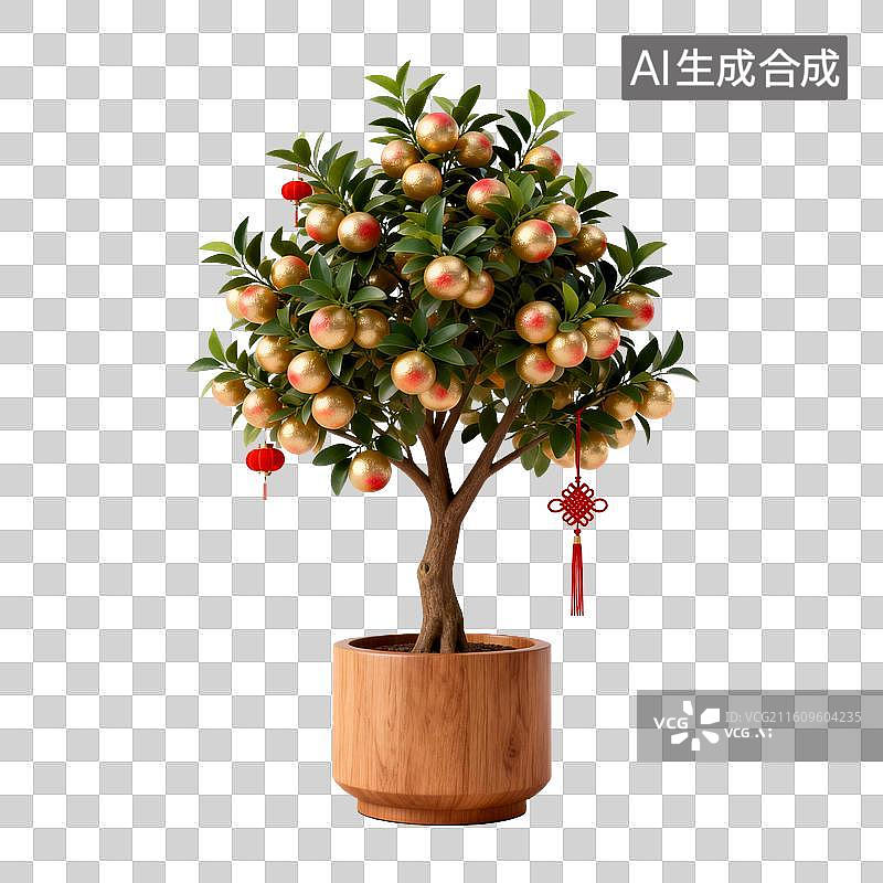 【AI数字艺术】金桔树-中国节日年俗元素图片素材