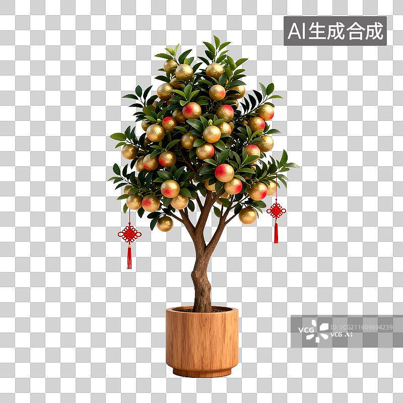 【AI数字艺术】金桔树-中国节日年俗元素图片素材