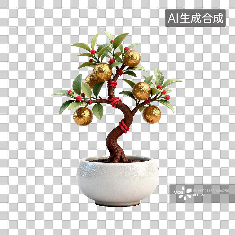 【AI数字艺术】金桔树-中国节日年俗元素图片素材