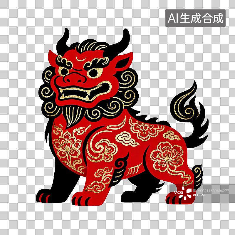 【AI数字艺术】年兽-中国节日年俗元素图片素材
