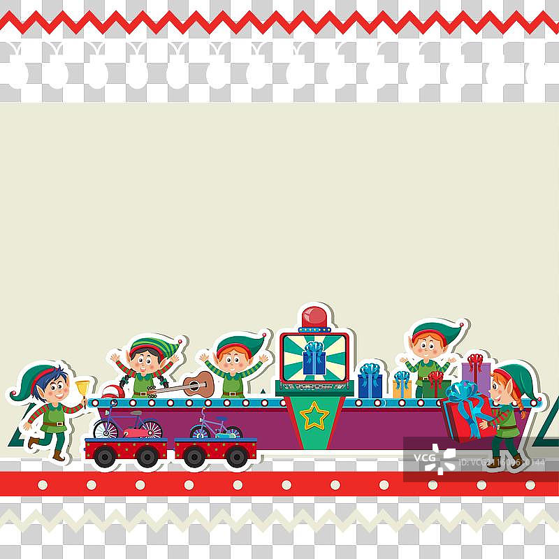 精灵们齐心协力准备圣诞礼物图片素材