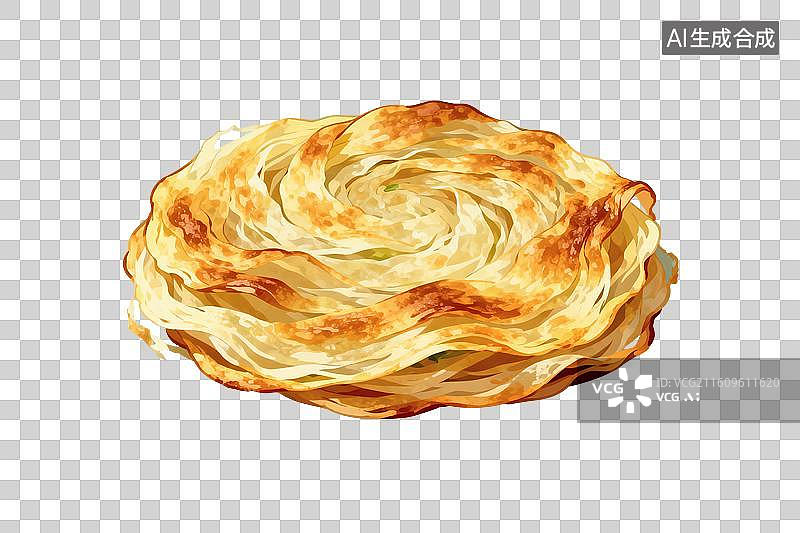 【AI数字艺术】卡通风格，一份手抓饼PNG格式的免扣元素图片素材