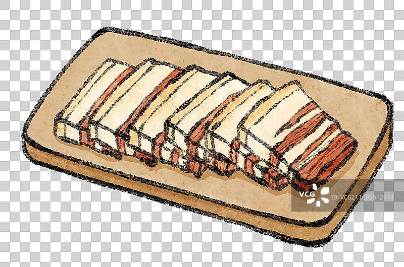 安徽美食插画-刀板香图片素材