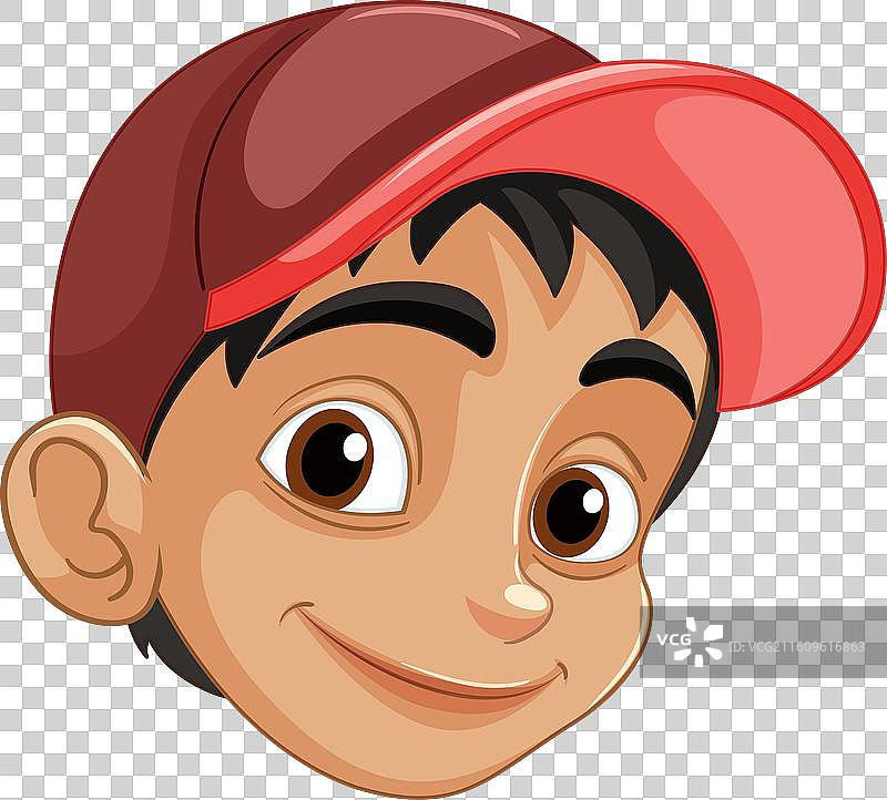 一个戴着帽子的快乐男孩图片素材