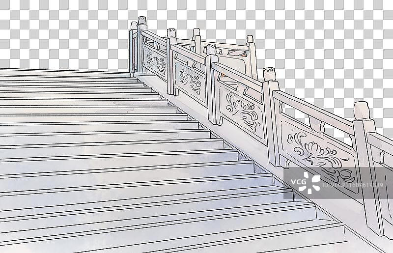 楼梯和栏杆中国建筑图片素材