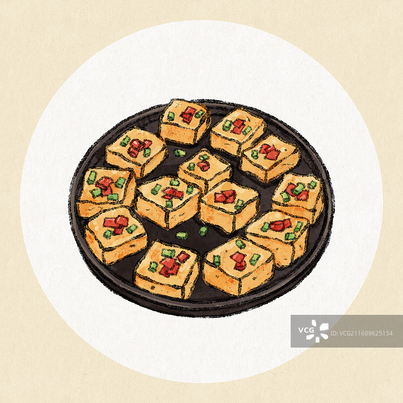 安徽美食插画-毛豆腐图片素材