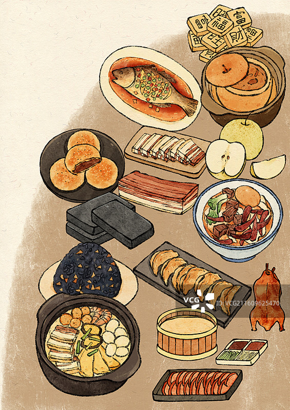安徽美食插画图片素材