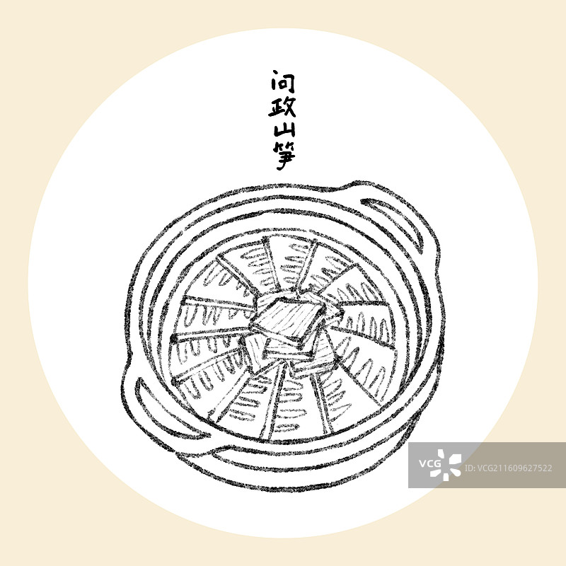 安徽美食插画-问政山笋图片素材