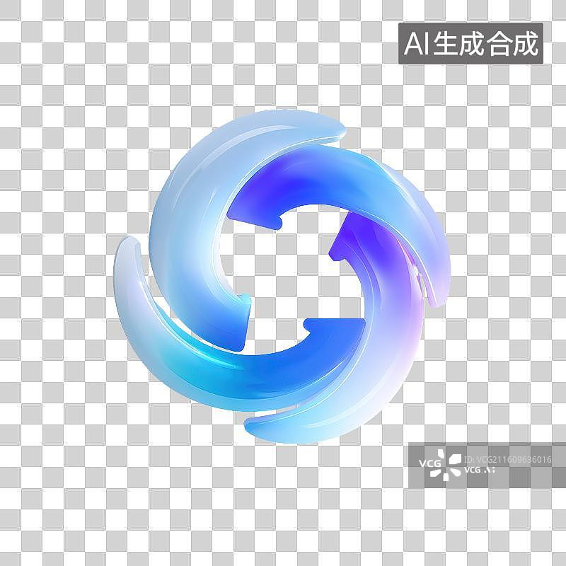 【AI数字艺术】蓝紫渐变旋涡能量抽象图标图片素材