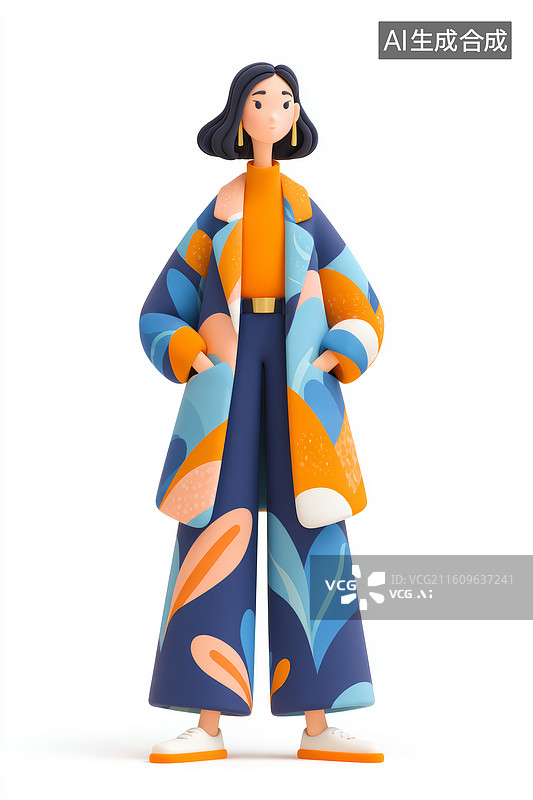 【AI数字艺术】卡通风格的女性角色图片素材