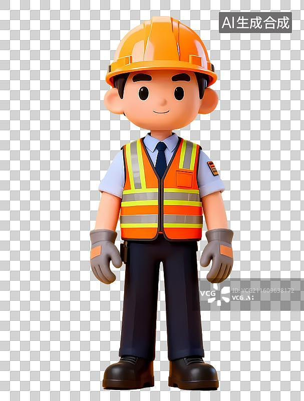 【AI数字艺术】卡通建筑工人形象图片素材