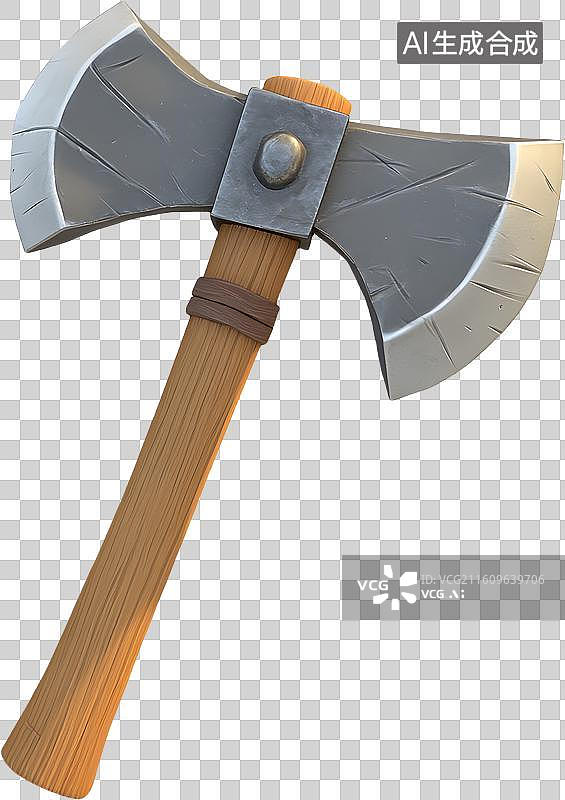 【AI数字艺术】3D卡通游戏装备斧头图片素材