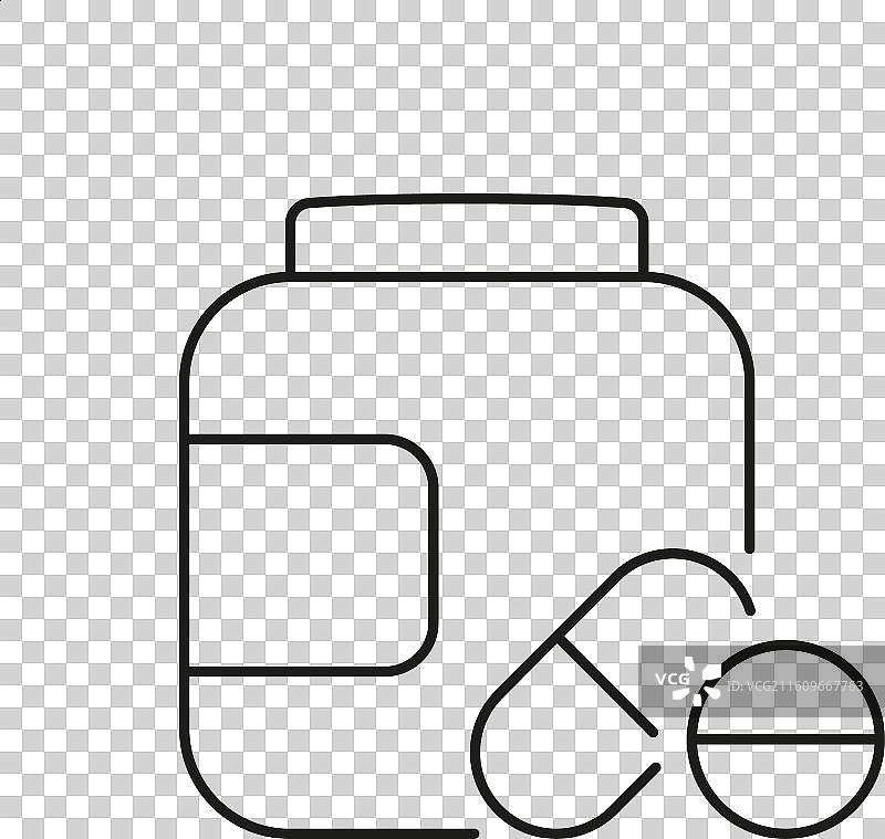 药丸瓶子线条图标 膳食补充剂图片素材