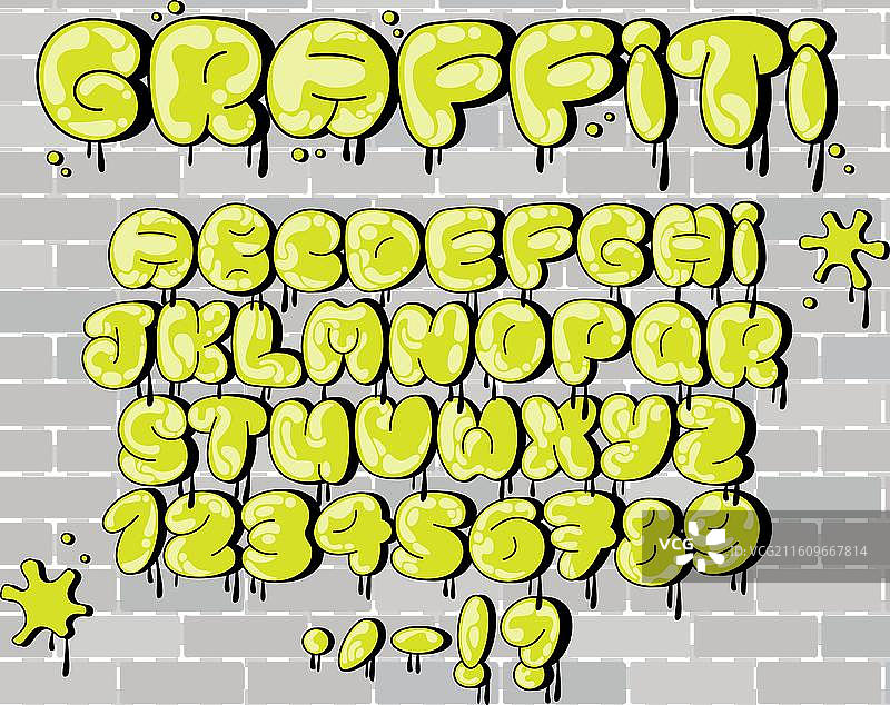 涂鸦泡泡字母滴漆字体图片素材