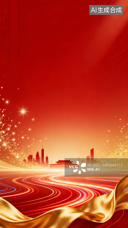【AI数字艺术】节庆题材红色背景图图片素材