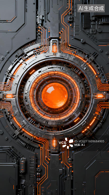 【AI数字艺术】未来科技核心装置图片素材